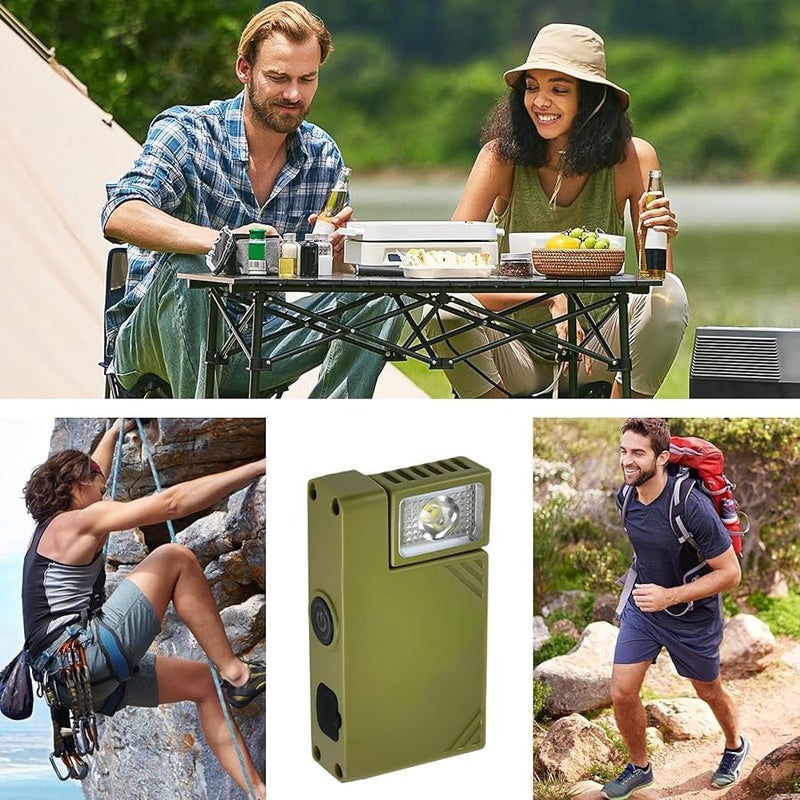 مصباح جيب مغناطيسي أخضر قابل لإعادة الشحن، مصباح LED للتخييم والمشي لمسافات طويلة والعمل والإصلاح - Image 5