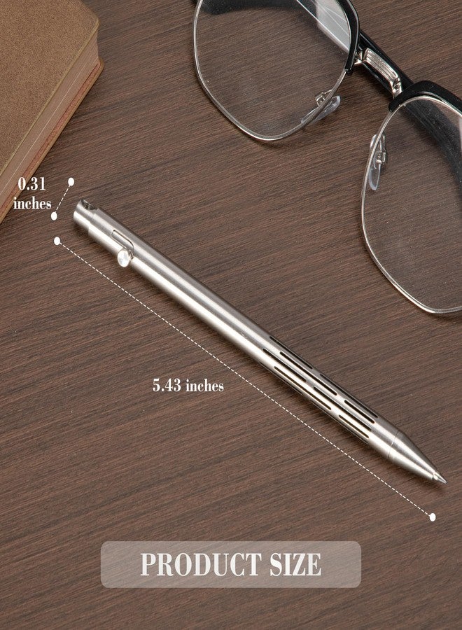 قلم SMOOTHERPRO ذو آلية الترباس، قلم حبر جاف من الفولاذ المقاوم للصدأ بحبر أسود، متوافق مع عبوات حبر Pilot G2، قلم كتابة يومي 0.7 مم، لون طبيعي - Image 3