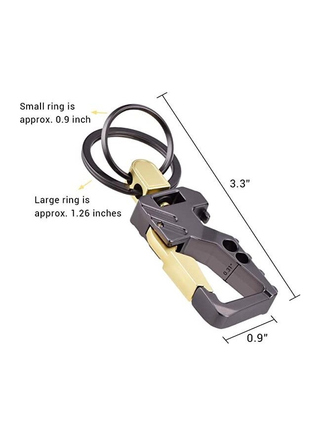 Generic 2 PCS Multifunctional Bring Bottle Opener Metal Waist Hanging Car Key Chain, Outdoor Activities Hiking Camping Climbing backpack Carabiner, Unisex Key Pendant (Black+Silver)  - Image 2