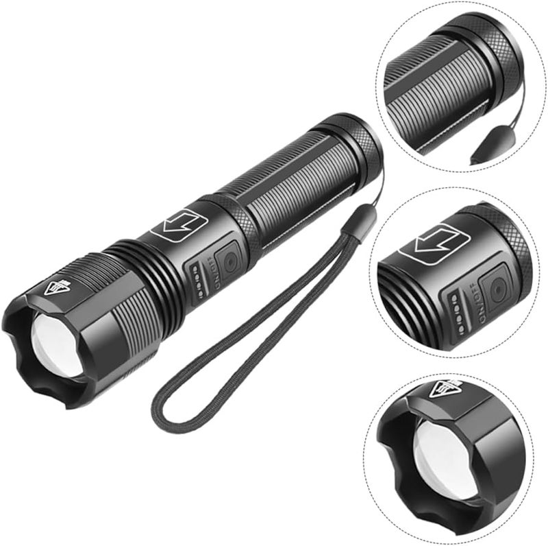 Rechargeable USB Flashlight Torch Portable LED Light for Outdoor Camping Hiking Long Battery Life - Image 5