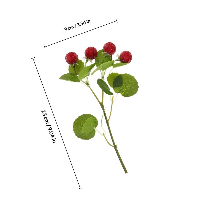 3pcs Red Artificial Waxberry Model Decor Lifelike Faux Fruit Branches for Home Kitchen - Image 3