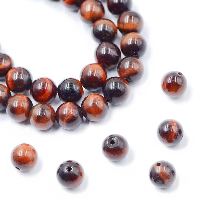 AD Beads Natural Gemstone Round Loose Beads 15 for Bracelet Necklace Earrings Jwelery Making Crafts DIY 4mm Red Tiger Eye