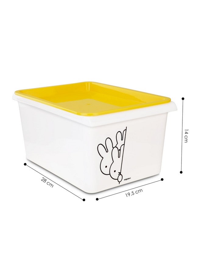 Nayasa Lego Print Stack N Store 5 Litres Multipurpose Storage Container with Lid - Set of 3 | Yellow - Image 5