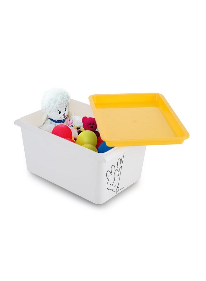 Nayasa Lego Print Stack N Store 5 Litres Multipurpose Storage Container with Lid - Set of 3 | Yellow - Image 4