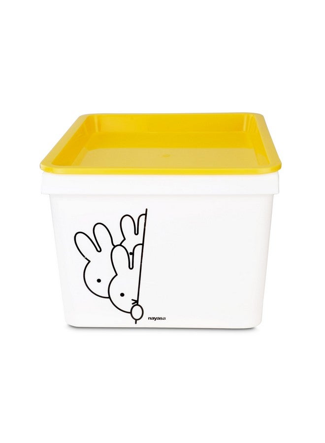 Nayasa Lego Print Stack N Store 5 Litres Multipurpose Storage Container with Lid - Set of 3 | Yellow - Image 2