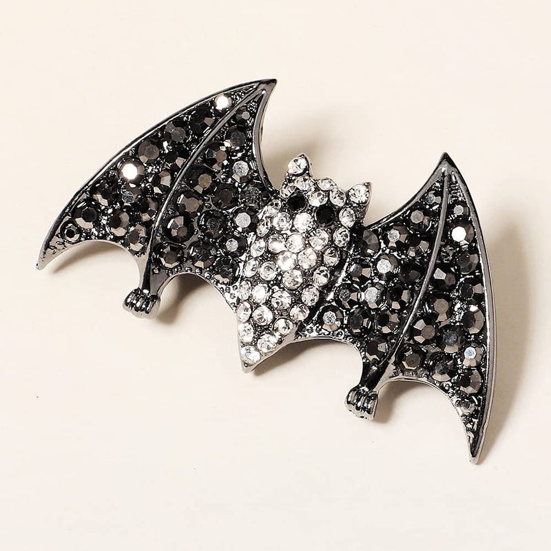BERYUAN Gothic Black Bat Rhinestone Hairpins  Vampire Decor Bun Hair Clips for Party Costume Girls
