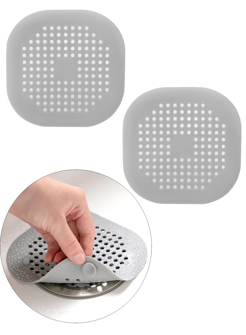 2 Pcs Silicone Shower Drain Hair Catcher Water Trap Sink Bathtub Strainer Plug Filter - Image 1