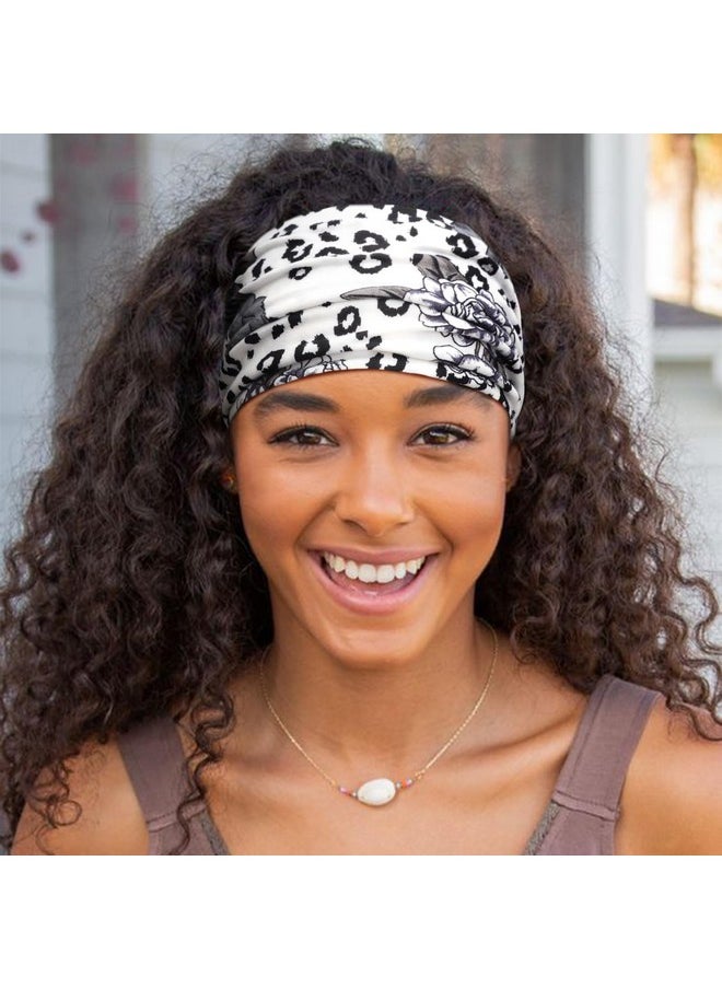 DRESHOW DRESHOW 4 Pack Turban Headbands for Women Wide Vintage Head Wraps Knotted Cute Hair Band Accessories  - Image 2