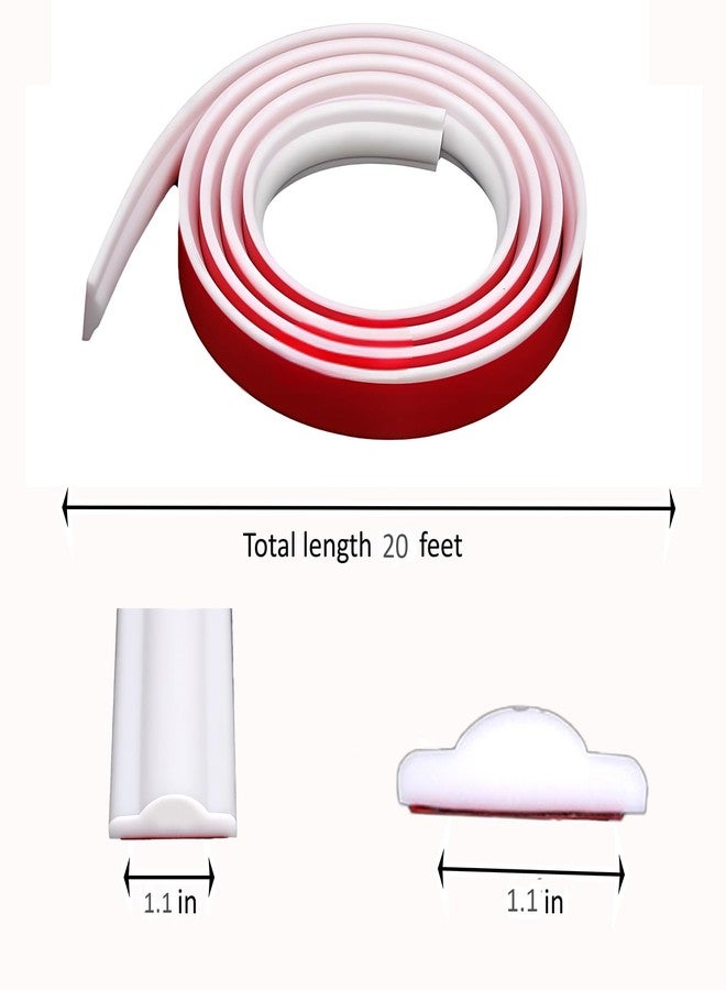 ZHIVEZEN 20FTx1.1IN Peel and Stick Wall Molding Trim,Flexible Molding Trim Self Adhesive Chair Rail Panel Molding,Crown Molding Peel and Stick Molding Trim for Walls,Door Trim - Image 2