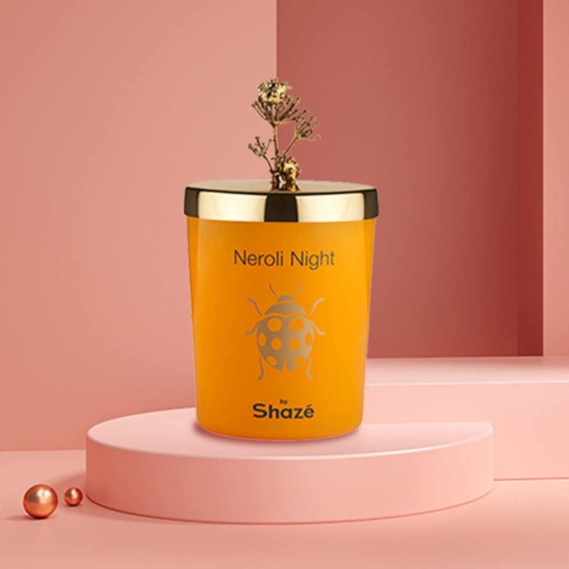 Shaze Neroli night Scented Glass Candles Home Wax Scented Glass Candles Aroma Decoration Candles Gift for Home Dcor Lemon Bergamot Orange Basil Orange Blossom Neroli - Image 1