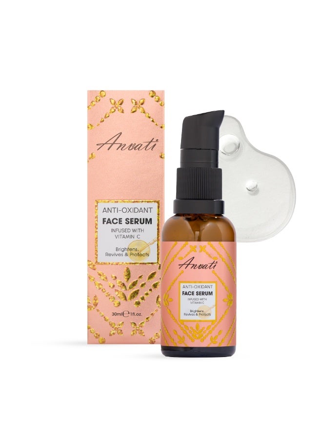 Vitamin C Antioxidant Face Serum – Brightening, Reviving & Skin Protection Formula | Anti-Aging, Dark Spot Corrector & Hydrating Glow Serum for Radiant, Even-Toned Skin – 30ml
