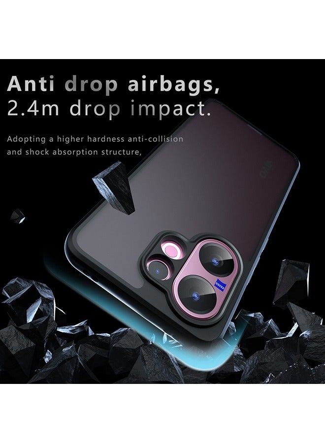 Case for Vivo V60 5G, Frosted Translucent Back Protective Slim Phone Cover, Anti-Fingerprints, Anti-Fall Drop Protection, Shockproof Case for Vivo V60 5G (Black) - Image 2