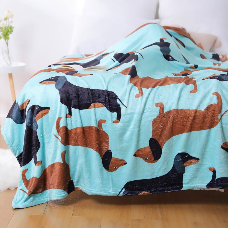 Famitile Dachshund Blanket I Love Dachshunds Soft Flannel Twin Throw Cozy Wiener Dog Blankets Animal Pet Stuffed Gifts for Women Dog Lovers Dachshund 1 60x 80