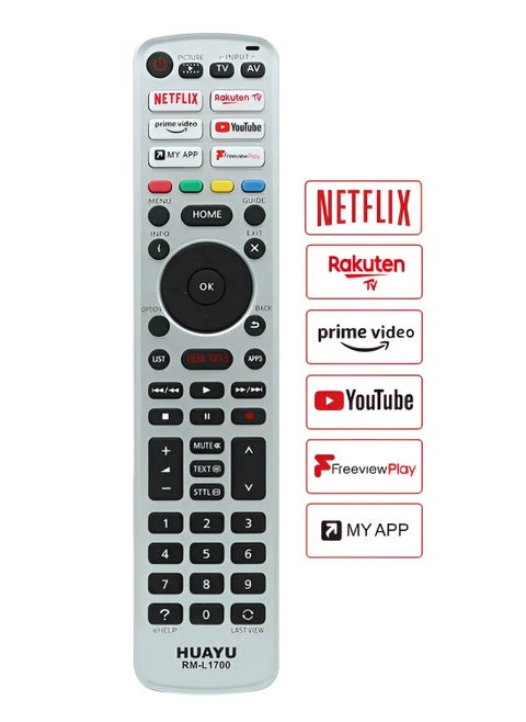 HUAYU Universal Smart Tv Remote Control Use for Panasonic 3D LED LCD 4K TV With Netflix Youtube Myapp Buttons Model RM-L 1700