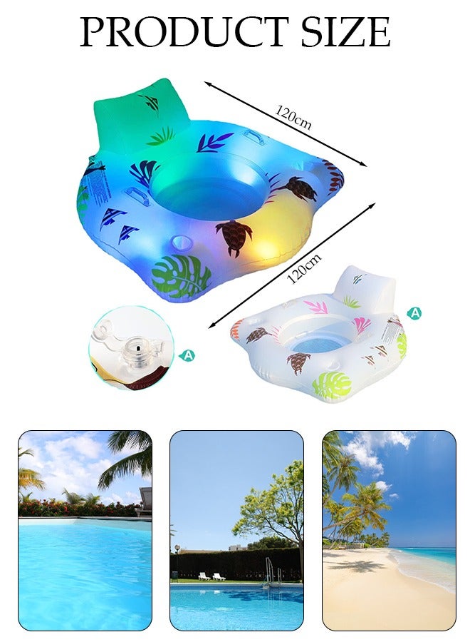 DUNISO حمام سباحة يطفو مع ضوء شمسي، طوافات قابلة للنفخ لحمام السباحة للرجال والنساء، فتحة مائية قابلة للنفخ تطفو على الماء للبالغين، كرسي استلقاء لحمام السباحة، سرير عائم، تبريد حمام السباحة، عوامات حفلات الصيف - Image 2