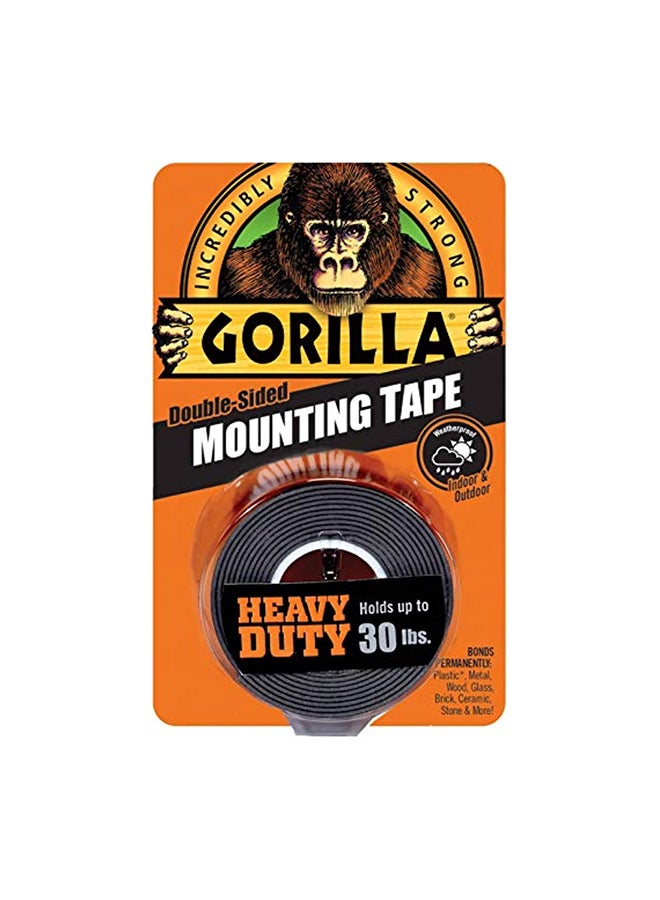 Gorilla Double-Sided Heavy Duty Mounting Tape 1"X60"-Black