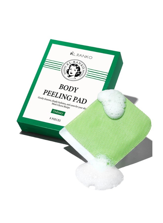 KL 8 PCS Body Peeling Pad Original With Mom's Bath Recipe , All in One Bubble Body Wash  Scrub Gloves , Exfoliating Mitts for Dead Skin Cells, Skin Retexturizing Pads - Image 1