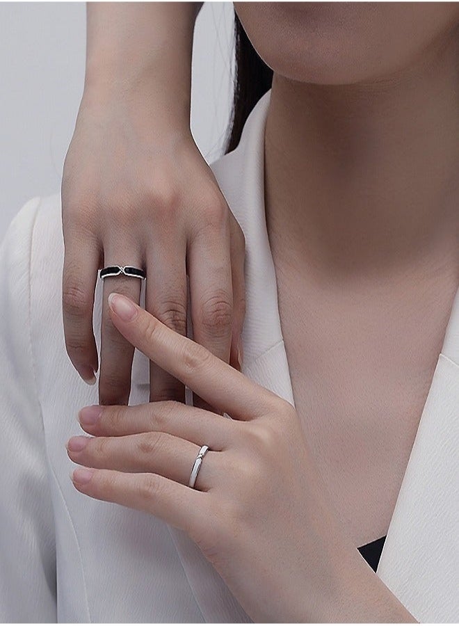 Couples Promise Rings Anti Fading Titanium Engagement Ring Suitable As A Couple Gift and Wedding Silver Ring  Perfect for 1st Anniversary or Dating Milestones Anti fading Titanium Stays Shiny Symbolizing Lasting Love - Image 2