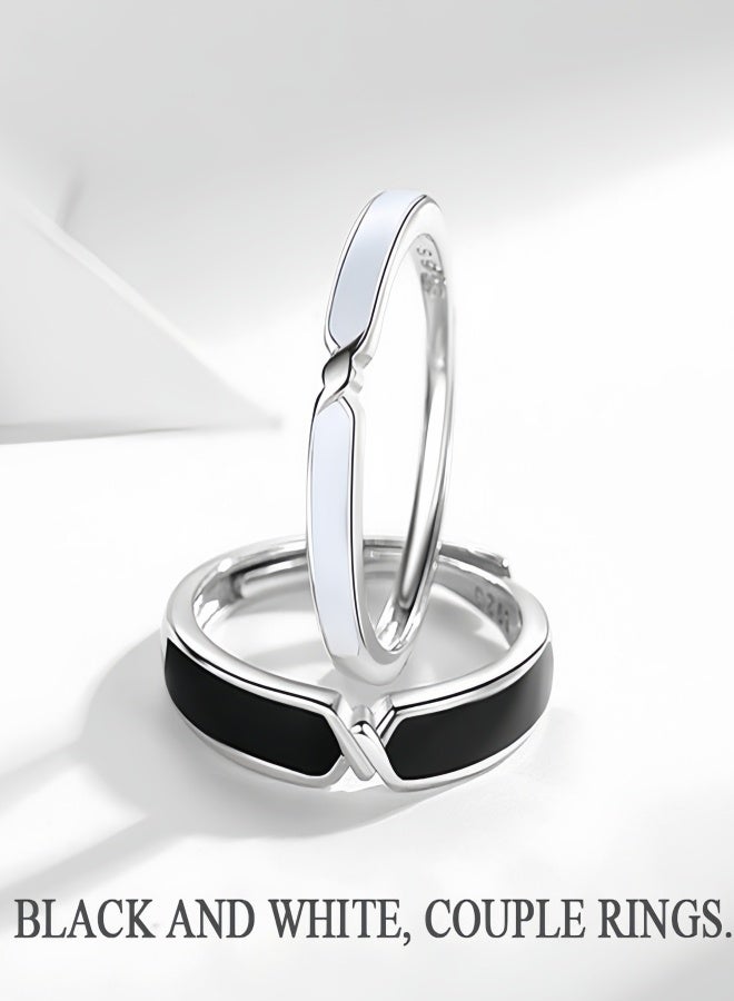 Couples Promise Rings Anti Fading Titanium Engagement Ring Suitable As A Couple Gift and Wedding Silver Ring  Perfect for 1st Anniversary or Dating Milestones Anti fading Titanium Stays Shiny Symbolizing Lasting Love - Image 3