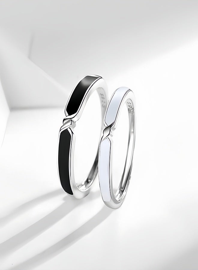 Couples Promise Rings Anti Fading Titanium Engagement Ring Suitable As A Couple Gift and Wedding Silver Ring  Perfect for 1st Anniversary or Dating Milestones Anti fading Titanium Stays Shiny Symbolizing Lasting Love - Image 4