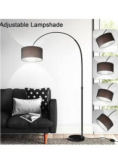 Enjoylifeme Floor Lamps for Living Room with Adjustable Hanging Drum Shade for Reading Lamp for Bedroom Office Combination Black 26x70x185cm  - Image 2
