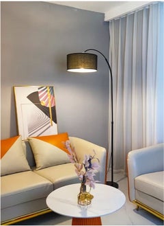 Enjoylifeme Floor Lamps for Living Room with Adjustable Hanging Drum Shade for Reading Lamp for Bedroom Office Combination Black 26x70x185cm  - Image 3
