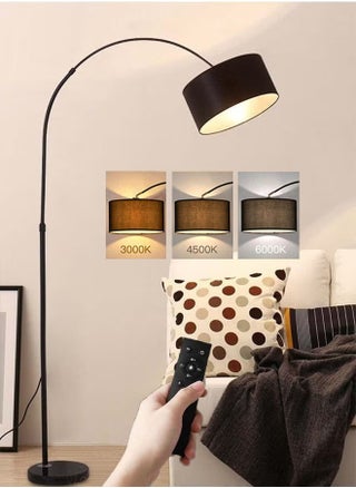 ابجورة طويلة و مصباح ارضي LED لغرفة المعيشة مع ظل أسطواني معلق قابل للتعديل مع جهاز تحكم عن بعد،مصباح اضاءة للقراءة لغرفة النوم أو المكتب أسود 12 واط 185 × 38 سم - pzsku/ZD7F54A58DEB59A08E8F2Z/45/1750752669/f58d5044-f52c-4d73-8025-92c5c28ccf4e