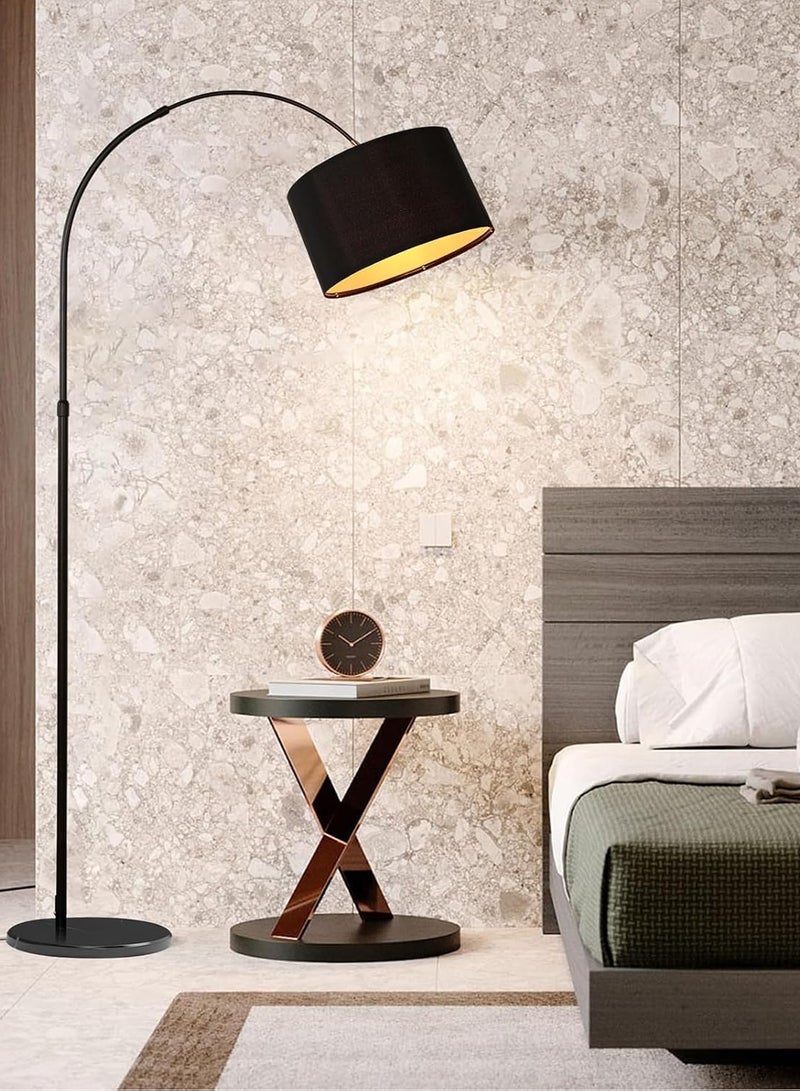 Enjoylifeme Tall Lampshade and LED Floor Lamp for Living Room with Adjustable Hanging Cylinder Shade with Remote Control, Reading Light for Bedroom or Office Black 12W 185 x 38cm - Image 3