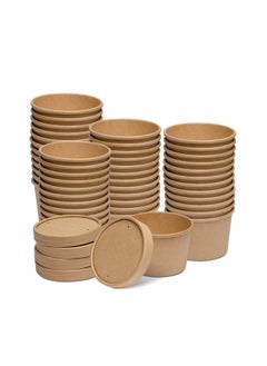 Y&D 8 oz Kraft Paper Food Containers With Vented Lids 25 Pcs  - Image 1