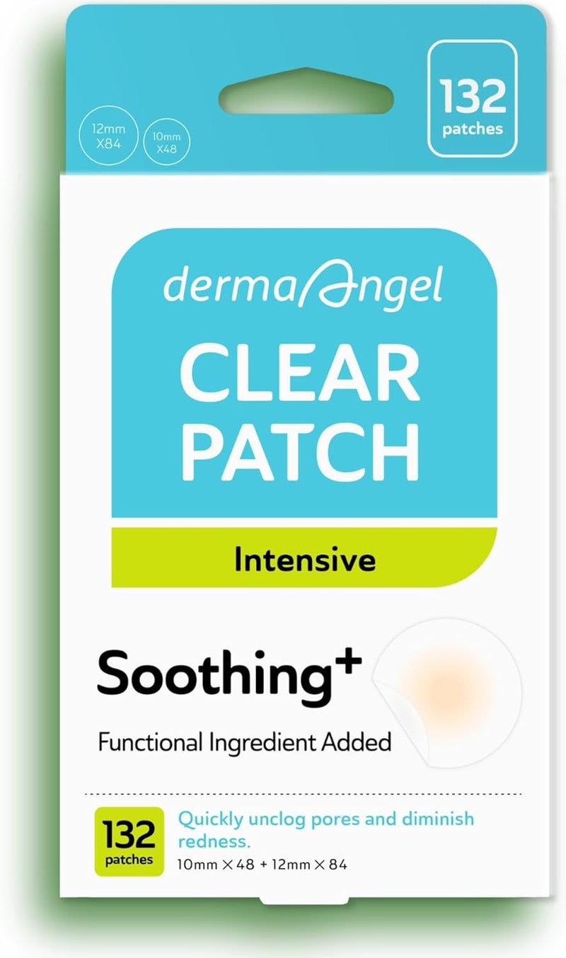 DERMA ANGEL Ultra Invisible Acne Patches Salicylic Acid Acne Patches for Cystic Acne Blemish Patches Hydrocolloid Patches Zit Patches - Day and Night Use - UPGRADED (Acne Specialist-132 Count-2 Sizes)