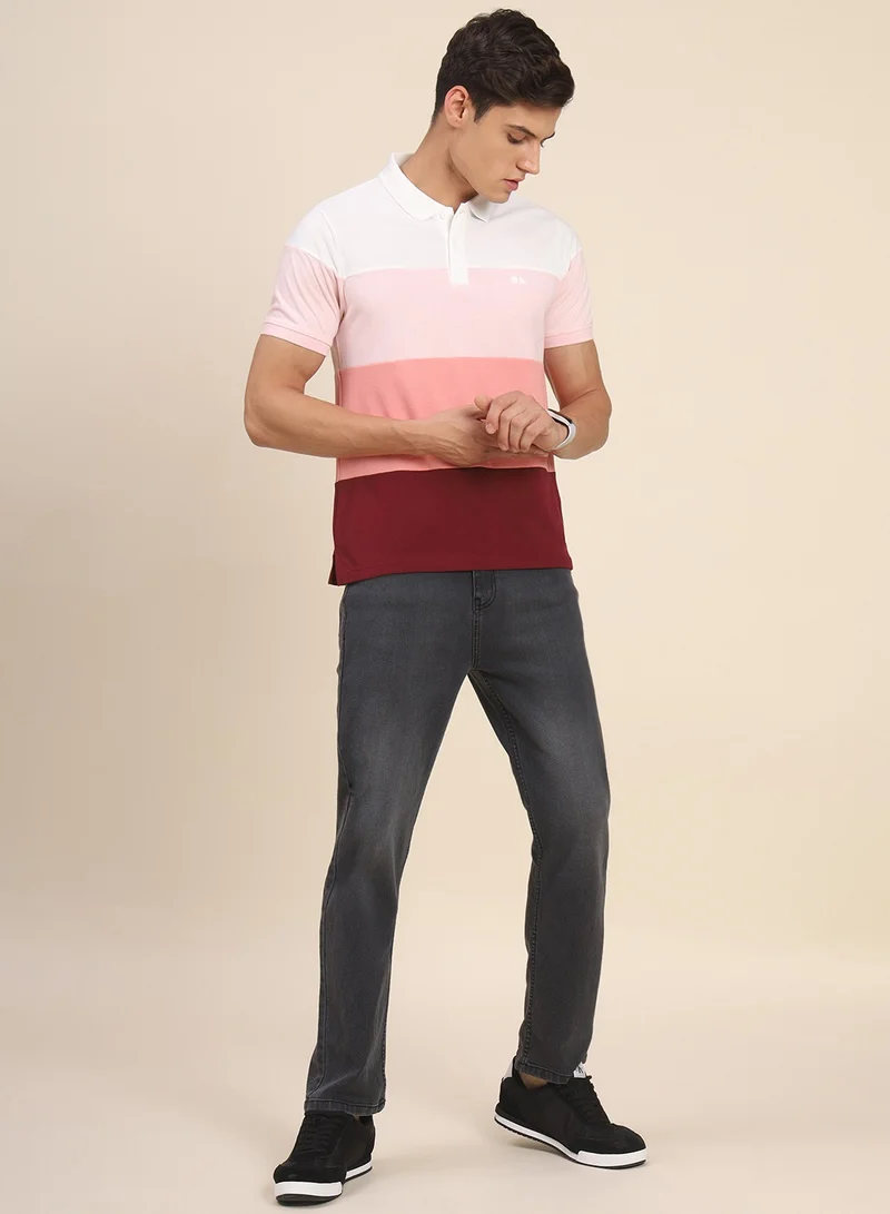 Dennis Lingo Men's Maroon Regular Fit Polo T-shirt