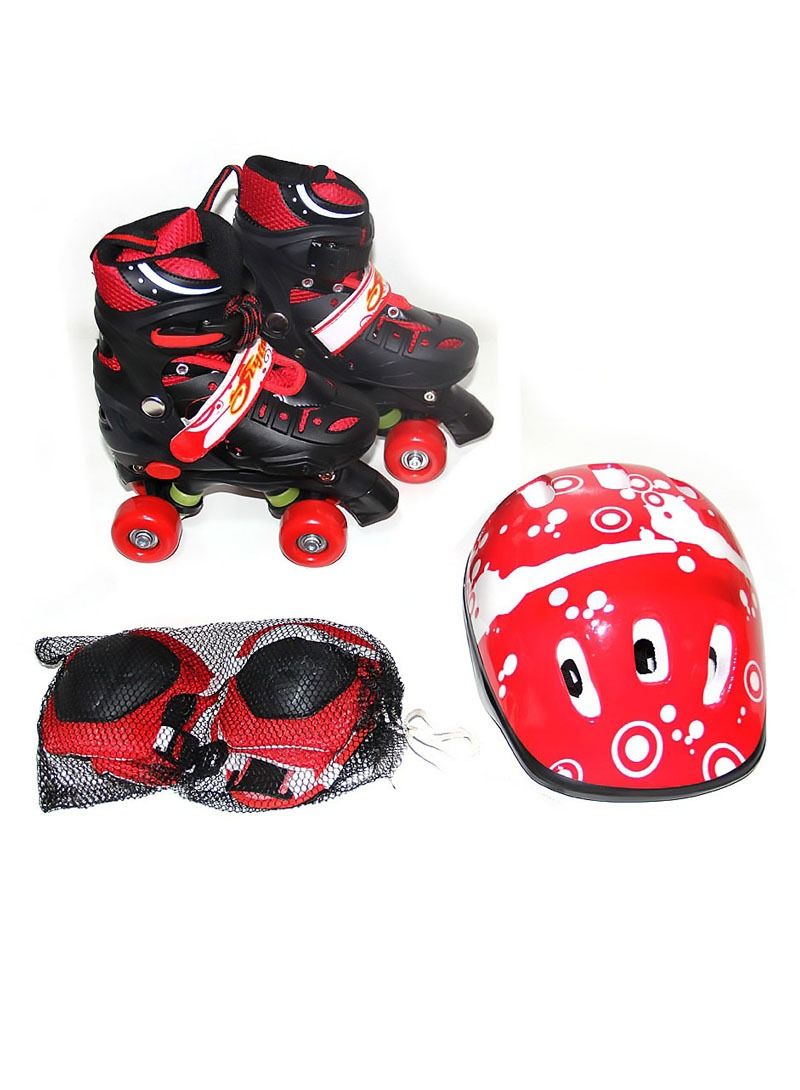 AGD Kids Unisex Four Wheel Roller Skating Shoes With Helmet And Knee Guards S (31-34)  cm  - Image 1