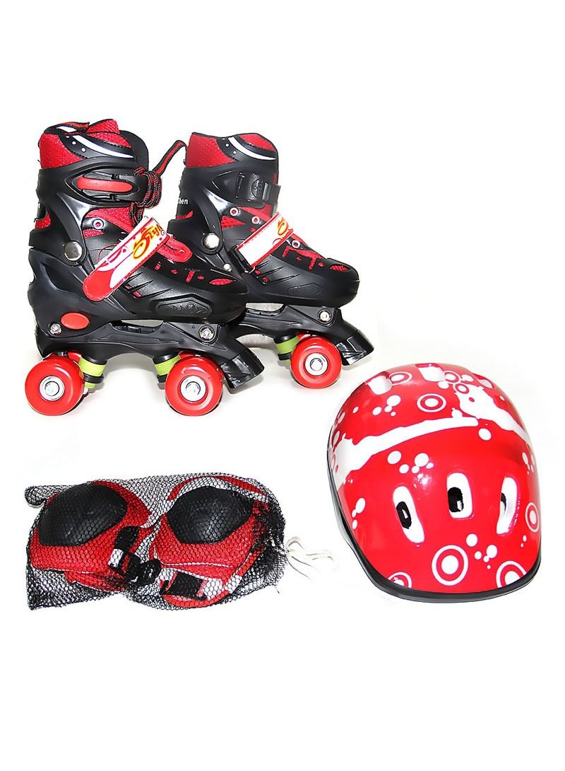 AGD Kids Unisex Four Wheel Roller Skating Shoes With Helmet And Knee Guards S (31-34)  cm  - Image 2