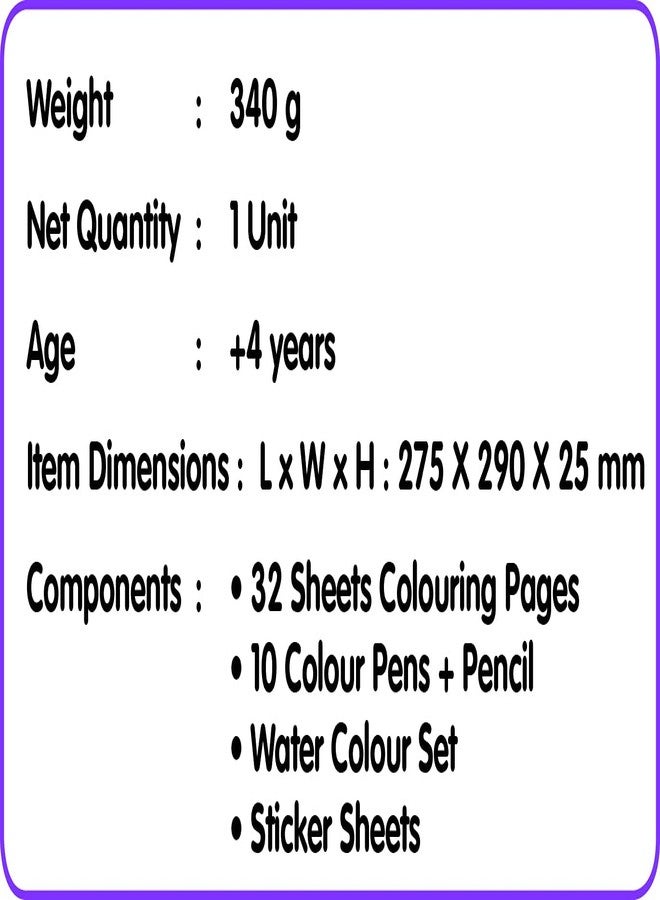 BRIJBASI Vehicle Colouring and Activity Kit with Handle | 32 Colouring Pages, 8 Sticker Sheets and Watercolour Set with 18 Colour Pens | Kids Art Kit - Image 5