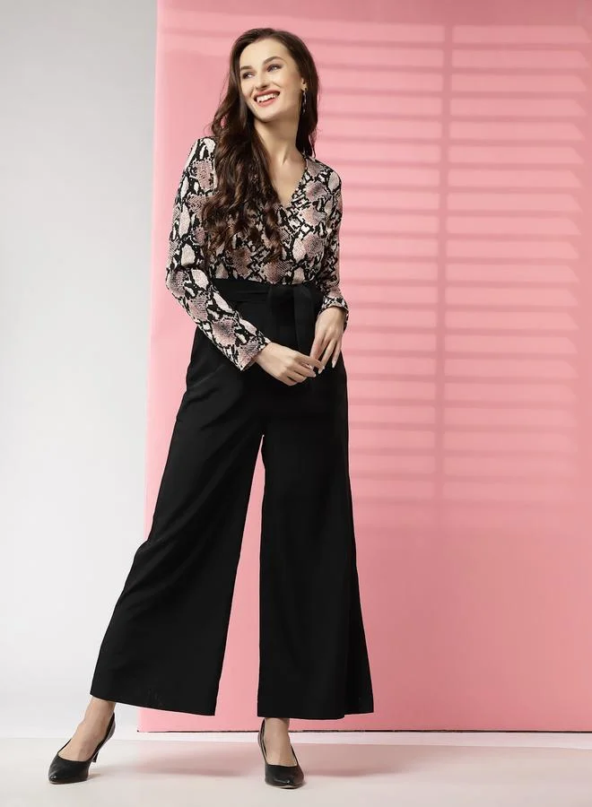 Kassually Kassually Snake Skin Print Wide Leg Jumpsuit