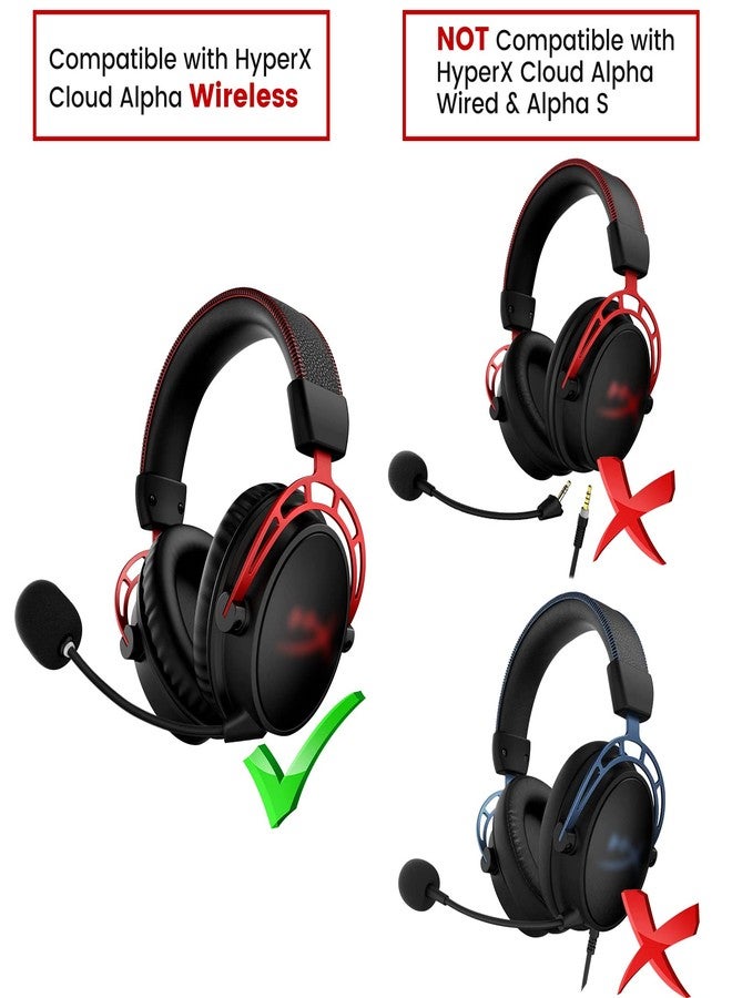 weishan Mic Replacement for HyperX Cloud Alpha Wireless Gaming Headset, 3.5mm Detachable Noise Cancelling Microphone with LED Mute Indicator for PC, Xbox One, PS4, PS5 Black - Image 2