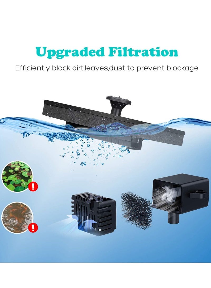 ميكسد مضخة نافورة حمام الطيور بالطاقة الشمسية، مضخة نافورة مياه عائمة تعمل بالطاقة الشمسية لحمام الطيور والحديقة والبركة والمسبح والمسبح الخارجي - Image 2