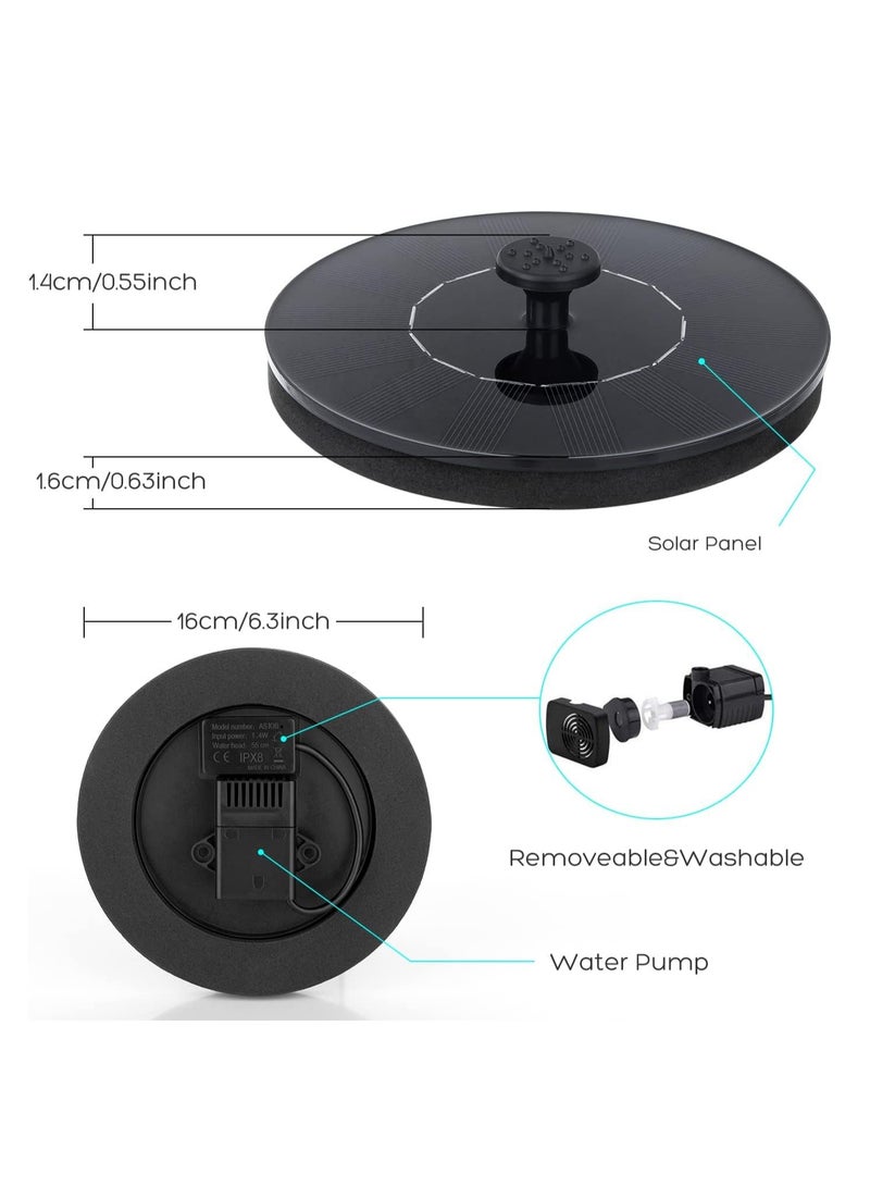 ميكسد مضخة نافورة حمام الطيور بالطاقة الشمسية، مضخة نافورة مياه عائمة تعمل بالطاقة الشمسية لحمام الطيور والحديقة والبركة والمسبح والمسبح الخارجي - Image 3