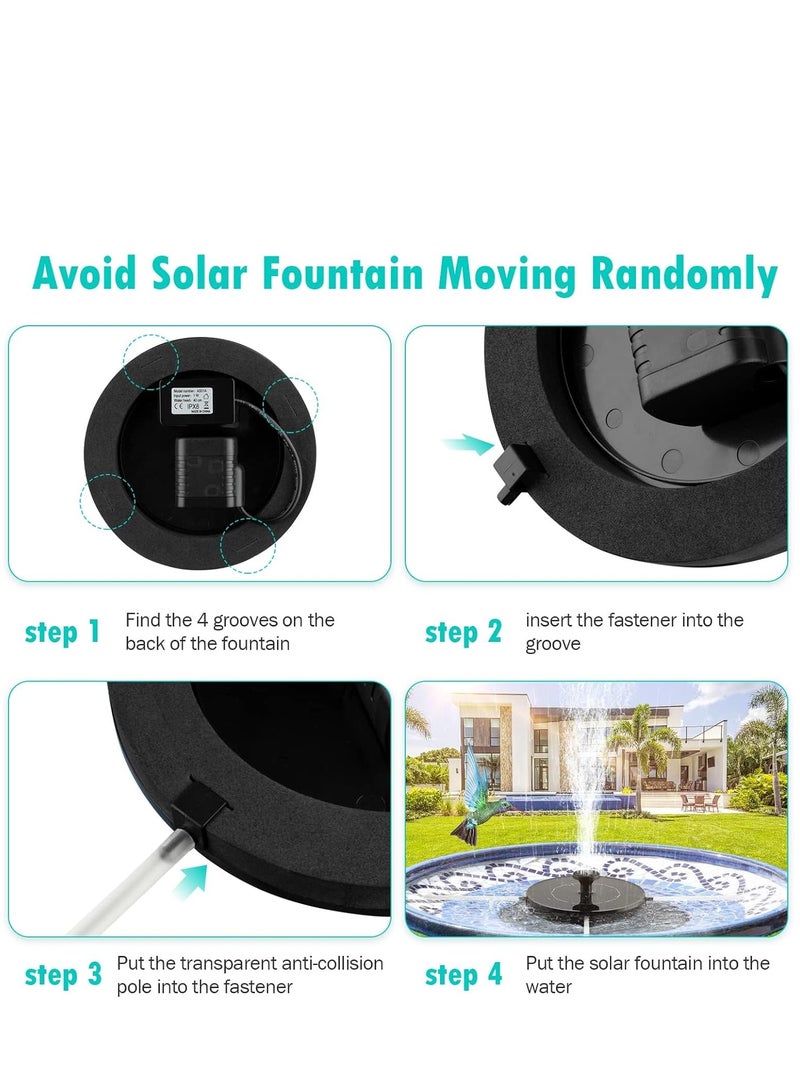 ميكسد مضخة نافورة حمام الطيور بالطاقة الشمسية، مضخة نافورة مياه عائمة تعمل بالطاقة الشمسية لحمام الطيور والحديقة والبركة والمسبح والمسبح الخارجي - Image 4