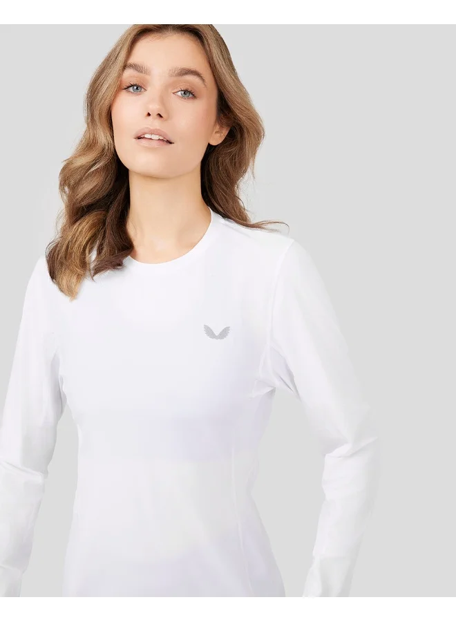 CASTORE Women'S White Metatek Long Sleeve Training Tee