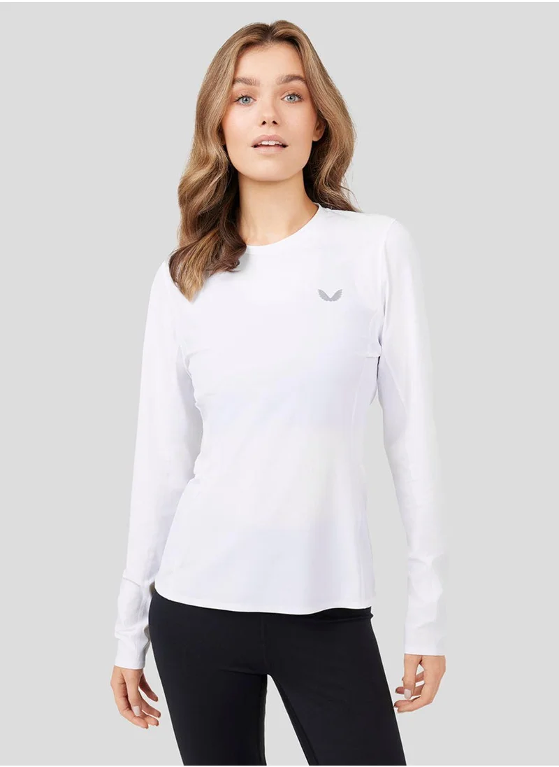 CASTORE Women'S White Metatek Long Sleeve Training Tee