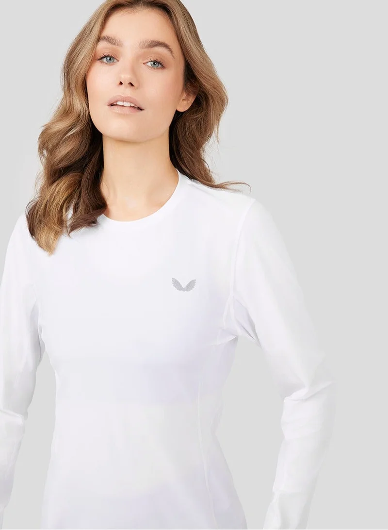 CASTORE Women'S White Metatek Long Sleeve Training Tee