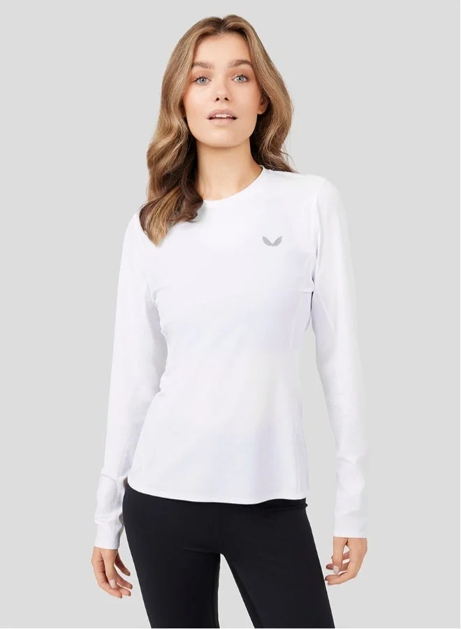 CASTORE Women'S White Metatek Long Sleeve Training Tee