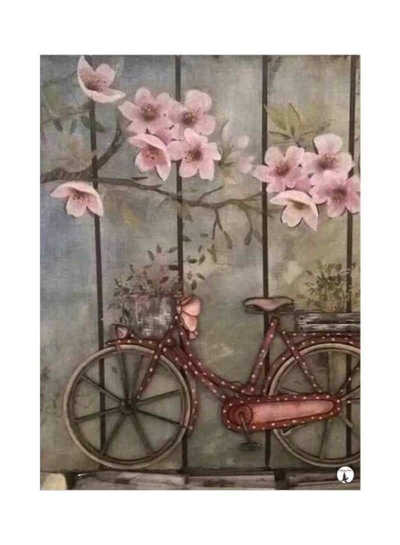 Flower Printed Mousepad Pink/Grey/Brown