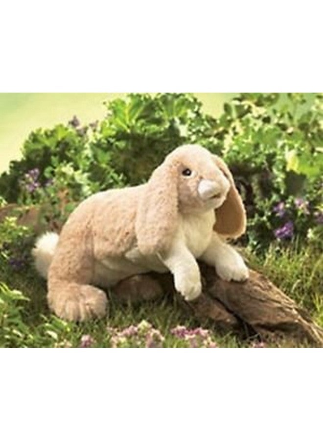Folkmanis Floppy Bunny Rabbit Hand Puppet, Tan, White, 1 EA - Image 2