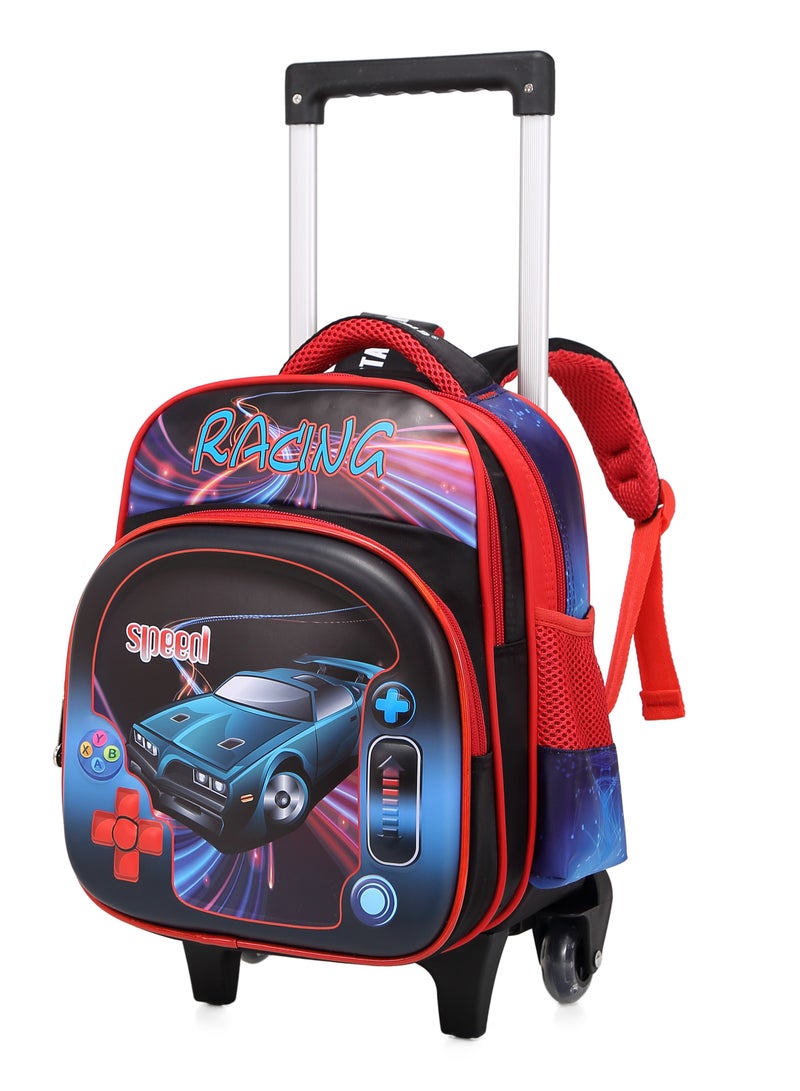 ستارجولد حقيبة ظهر للأطفال 3 قطع للأطفال الأولاد، 1 غداء، 1 صندوق أقلام رصاص و1 حقيبة مع حزام قابل للتعديل للمدرسة 2 عجلات 12 بوصة - Image 2