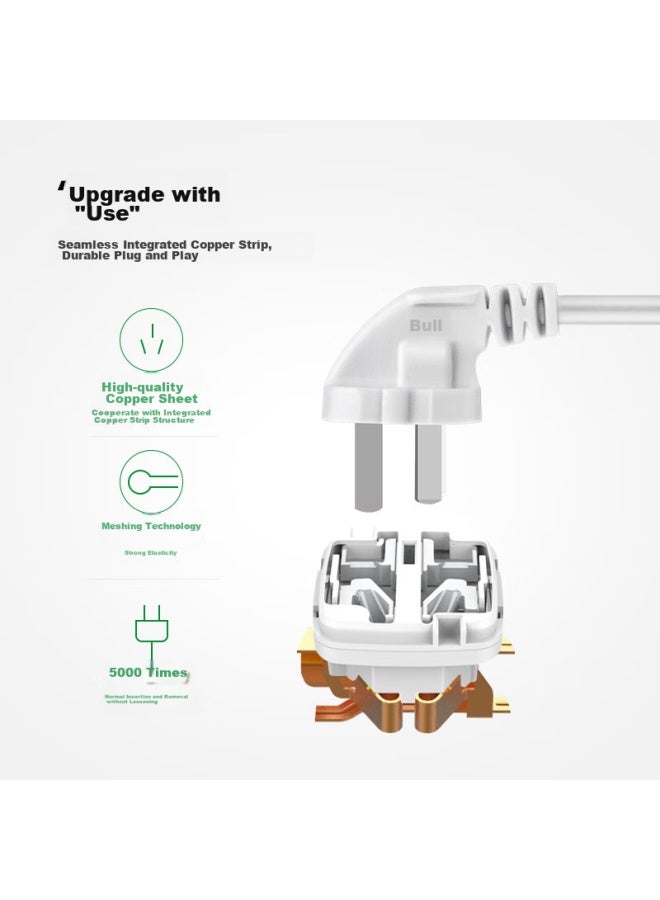 Bull Power Strip/extension Cord/power Bar/power Strip/power Board/dormitory Home Desktop Cable Block, 4 Outlets With Master Switch, 3 Meters Long, Gn-b3220 - Image 5