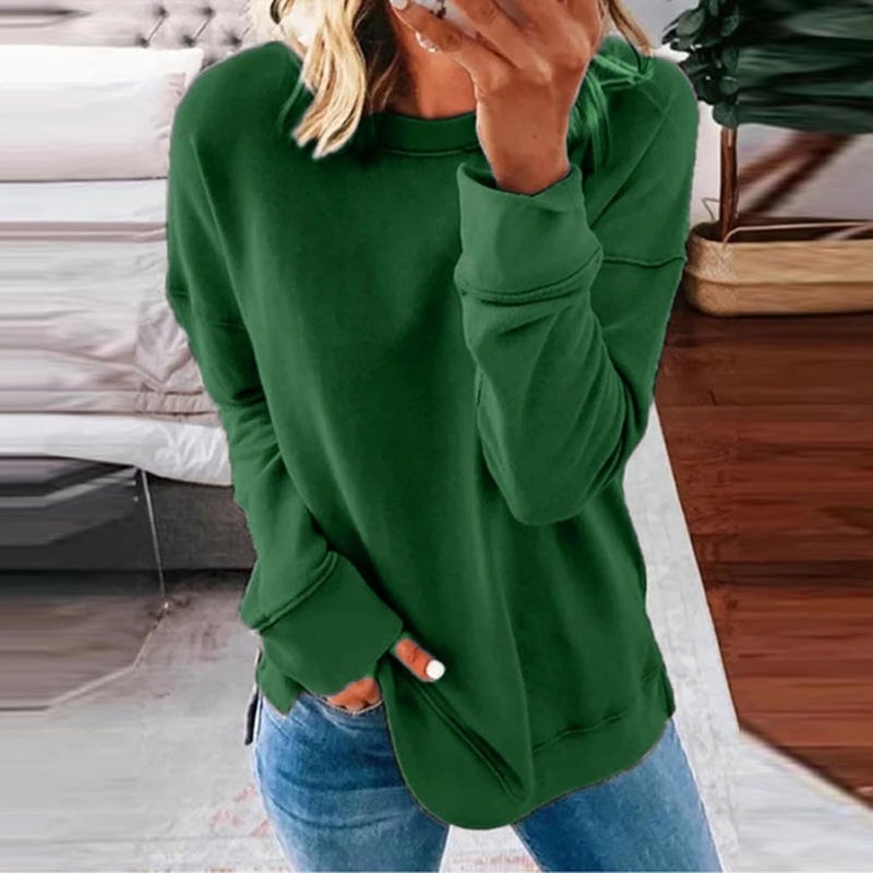 cheekyglo Womens 2022 Fall Winter Fashion Tops Casual Long Sleeve Crewneck Sweatshirt Blouse Striped Loose Soft Pullover Shirts - Image 2