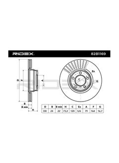 ريديكس RIDEX - مجموعة أقراص الفرامل (الأمامية) لسيارات BMW - 34116792221  - Image 2