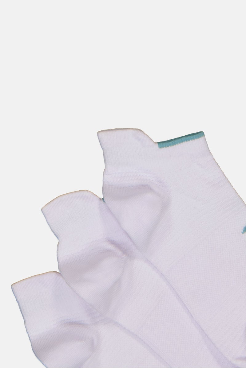 ANTA Kids Boy 3 Pairs Brand Logo Ankle Socks, White - Image 2